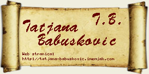 Tatjana Babušković vizit kartica